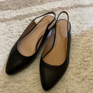 Madewell The Margot Slingback Flat in Leather 6h Medium